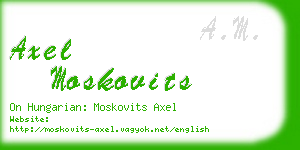 axel moskovits business card